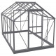 Gewächshaus 6,2m² aus grünem Aluminium und Sicherheitsglas Popular 106 - Halls
