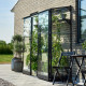 Anlehngewächshaus schwarz 1,2m² Qube 26 - Halls Sicherheitsglas