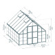 Gewächshaus Balance 11m² aus Aluminium und Hybridpolycarbonatplatten, silbergrau – Canopia by Palram
