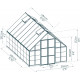 Gewächshaus Balance 14,7m² aus Aluminium und Hybridpolycarbonatplatten, silbergrau – Canopia by Palram