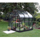 Gewächshaus Orion 3,8m² schwarz aus Aluminium und 3mm Sicherheitsglas - Vitavia