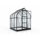 Gewächshaus Orion 3,8m² schwarz aus Aluminium und 3mm Sicherheitsglas - Vitavia