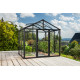 Gewächshaus Zeus 6200 schwarz aus Aluminium, 3mm Sicherheitsglas und 10mm Polycarbonatplatten - Vitavia