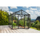 Gewächshaus Zeus 8100 schwarz aus Aluminium, 3mm Sicherheitsglas und 10mm Polycarbonatplatten - Vitavia