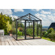 Gewächshaus Zeus 8100 schwarz aus Aluminium, 3mm Sicherheitsglas und 10mm Polycarbonatplatten - Vitavia