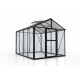Gewächshaus Zeus 8100 schwarz aus Aluminium, 3mm Sicherheitsglas und 10mm Polycarbonatplatten - Vitavia