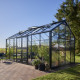 Gewächshaus 15,1m² Jubii 60 aus schwarzem Aluminium und 3mm Sicherheitsglas - Juliana