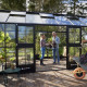 Gewächshaus 15,1m² Jubii 60 aus schwarzem Aluminium und 3mm Sicherheitsglas - Juliana