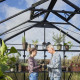 Gewächshaus 15,1m² Jubii 60 aus schwarzem Aluminium und 3mm Sicherheitsglas - Juliana
