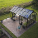 Gewächshaus 15,1m² Jubii 60 aus schwarzem Aluminium und 3mm Sicherheitsglas - Juliana