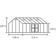 Gewächshaus 15,1m² Jubii 60 aus schwarzem Aluminium und 3mm Sicherheitsglas - Juliana
