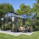 Gewächshaus Orangerie 21,5m² aus schwarzem Aluminium und Sicherheitsglas 3mm - Juliana