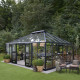 Gewächshaus Grand Oase 25,6m² aus schwarzem Aluminium und Sicherheitsglas 3mm - Juliana