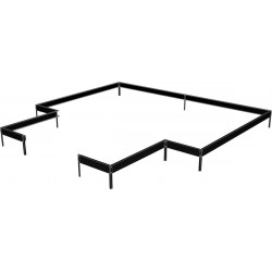 Fundamentrahmen für Gewächshaus 21,5m² aus Aluminium in Schwarz - Juliana