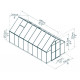 Gewächshaus Essence 11,8m² aus Aluminium und Polycarbonat, silbergrau – Canopia von Palram