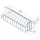 Gewächshaus Essence 14,7m² aus Aluminium und Polycarbonat, silbergrau – Canopia von Palram