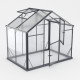 Gewächshaus Sanus L3 Hybrid 3,3m² anthrazit aus Sicherheitsglas und Polycarbonat - Gampre