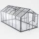 Gewächshaus Sanus L10 Hybrid 9,8m² aus Sicherheitsglas und Polycarbonat anthrazit- Gampre