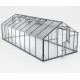 Gewächshaus Sanus XL18 Hybrid 18,6m² anthrazit aus Sicherheitsglas und Polycarbonat - Gampre