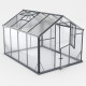 Gewächshaus Sanus UP! L7 Hybrid 6,5m² anthrazit aus Sicherheitsglas und Polycarbonat - Gampre