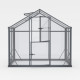 Gewächshaus Sanus UP! L12 Hybrid 12,54m² anthrazit aus Sicherheitsglas und Polycarbonat - Gampre