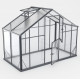 Gewächshaus Sanus UP! XL4 Hybrid 4,35m² anthrazit aus Sicherheitsglas und Polycarbonat - Gampre