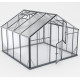Gewächshaus Sanus UP! XL9 Hybrid 8,41m² anthrazit aus Sicherheitsglas und Polycarbonat - Gampre