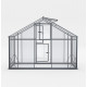 Gewächshaus Sanus UP! XL9 Hybrid 8,41m² anthrazit aus Sicherheitsglas und Polycarbonat - Gampre