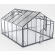 Gewächshaus Sanus UP! XL12 Hybrid 12,5m² anthrazit aus Sicherheitsglas und Polycarbonat - Gampre