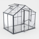 Gewächshaus 3,3m² Sanus L3 aus schwarzem Aluminium und Sicherheitsglas - Gampre