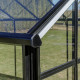 Gewächshaus 4,84m² Sanus L5 aus schwarzem Aluminium und Sicherheitsglas - Gampre