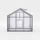 Gewächshaus 6,5m² Sanus L7 aus schwarzem Aluminium und Sicherheitsglas - Gampre