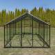 Gewächshaus 9,8m² Sanus L10 aus schwarzem Aluminium und Sicherheitsglas - Gampre
