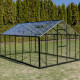 Gewächshaus 9,8m² Sanus L10 aus schwarzem Aluminium und Sicherheitsglas - Gampre