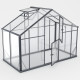 Gewächshaus 4,35m² Sanus XL4 aus schwarzem Aluminium und Sicherheitsglas - Gampre