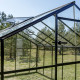 Gewächshaus 6,38m² Sanus XL7 aus schwarzem Aluminium und Sicherheitsglas - Gampre