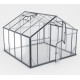 Gewächshaus 8,41m² Sanus XL9 aus schwarzem Aluminium und Sicherheitsglas - Gampre