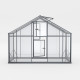 Gewächshaus 10,44m² Sanus XL10 aus schwarzem Aluminium und Sicherheitsglas - Gampre
