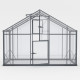 Gewächshaus 12,5m² Sanus XL12 aus schwarzem Aluminium und Sicherheitsglas - Gampre