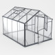 Gewächshaus 6,5m² Sanus UP! L7 aus schwarzem Aluminium und Sicherheitsglas - Gampre