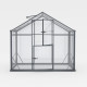 Gewächshaus 6,5m² Sanus UP! L7 aus schwarzem Aluminium und Sicherheitsglas - Gampre