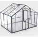 Gewächshaus 6,38m² Sanus UP! XL7 aus schwarzem Aluminium und Sicherheitsglas - Gampre