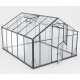 Gewächshaus 10,44m² Sanus UP! XL10 aus schwarzem Aluminium und Sicherheitsglas - Gampre