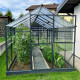 Gewächshaus Sanus L10 Hybrid 9,8m² aus Sicherheitsglas und Polycarbonat anthrazit- Gampre