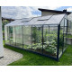 Gewächshaus Sanus L10 Hybrid 9,8m² aus Sicherheitsglas und Polycarbonat anthrazit- Gampre