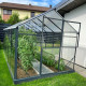 Gewächshaus Sanus L10 Hybrid 9,8m² aus Sicherheitsglas und Polycarbonat anthrazit- Gampre