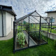 Gewächshaus Sanus L10 Hybrid 9,8m² aus Sicherheitsglas und Polycarbonat anthrazit- Gampre