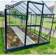 Gewächshaus Sanus L10 Hybrid 9,8m² aus Sicherheitsglas und Polycarbonat anthrazit- Gampre