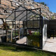 Gewächshaus Sanus UP! L7 Hybrid 6,5m² anthrazit aus Sicherheitsglas und Polycarbonat - Gampre