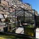 Gewächshaus Sanus UP! L7 Hybrid 6,5m² anthrazit aus Sicherheitsglas und Polycarbonat - Gampre